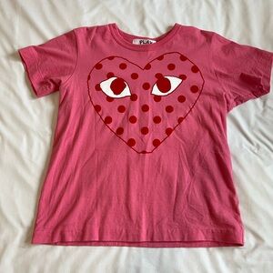 Comme des Garcons Play Pink Heart T-Shirt